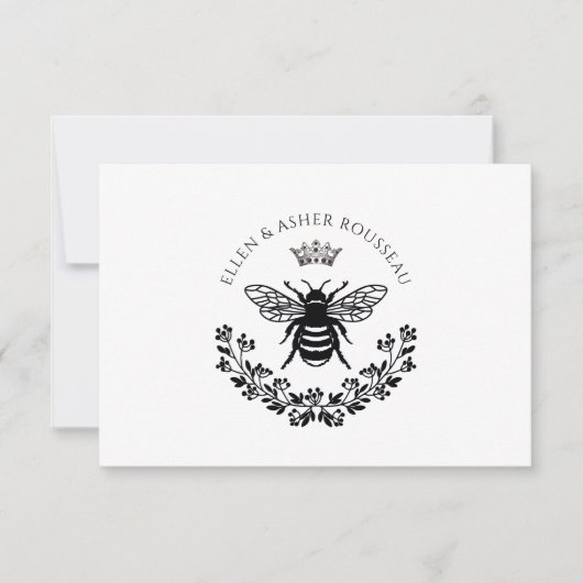 Pas getrouwd Paar Bouw Floral Name Wedding Logo Notitiekaartje (Voorkant)