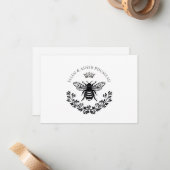 Pas getrouwd Paar Bouw Floral Name Wedding Logo Notitiekaartje (Voorkant / Achterkant in situ)