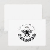 Pas getrouwd Paar Bouw Floral Name Wedding Logo Notitiekaartje (Voorkant / Achterkant)
