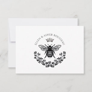 Pas getrouwd Paar Bouw Floral Name Wedding Logo Notitiekaartje