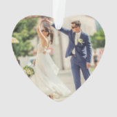 Pas getrouwd paar bruiloft foto collage hartvormig ornament (achterkant)