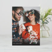 Pas getrouwd Paar Moderne foto Kerstmis Feestdagenkaart (Staand voorkant)