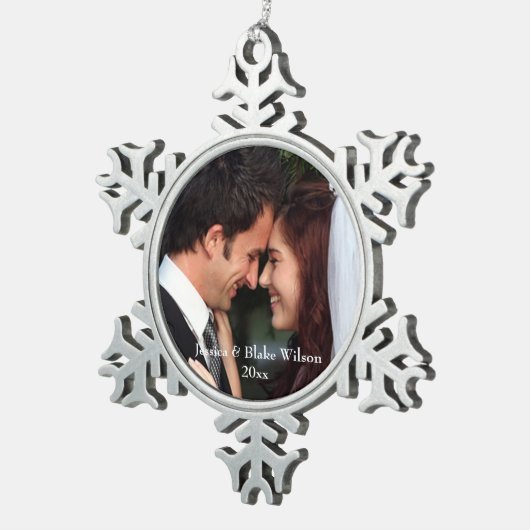 Pas getrouwd Pewter Ornament (Rechts)