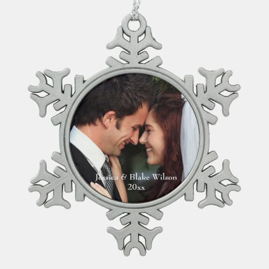 Pas getrouwd Pewter Ornament (Voorkant)