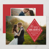 Pas getrouwd Prettige feestdagen Diamond Feestdagenkaart (Voorkant / Achterkant)