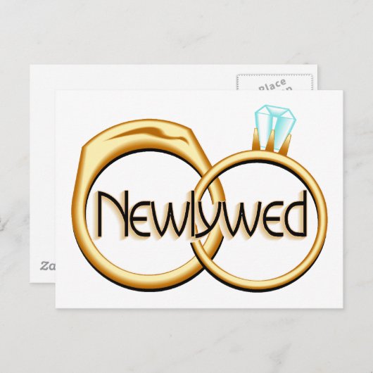 Pas getrouwd Ringingen Aankondigingskaart (Voorkant / Achterkant)