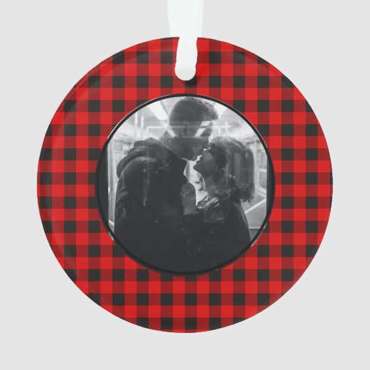 Pas getrouwd Rode Kersttruck Waterverf Foto Ornament (achterkant)