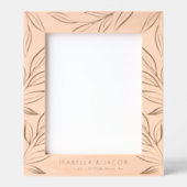 Pas getrouwd rustieke botanische gepersonaliseerde gegraveerde lijstjes (Voorkant)