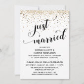 Pas Getrouwd Script, Gouden Confetti, Alleen Ontva Kaart (Voorkant)