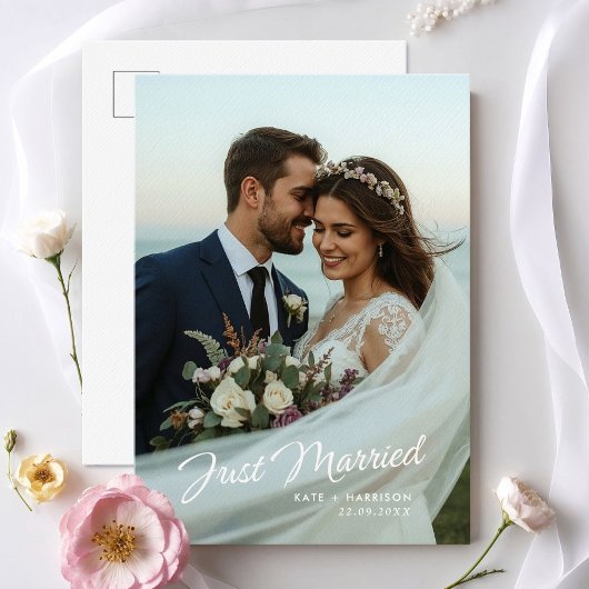 Pas Getrouwd Script Huwelijksfoto Aankondiging Briefkaart