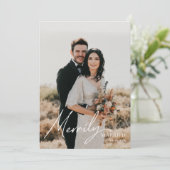 Pas getrouwd Script Photo Holiday Kaart (Staand voorkant)