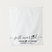 Pas Getrouwd Script Stof Auto Banner Huwelijk Bord Wandkleed (Voorkant)