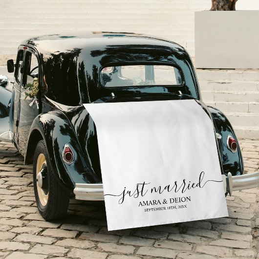 Pas Getrouwd Script Stof Auto Banner Huwelijk Bord Wandkleed
