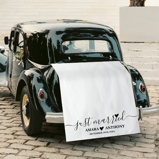 Pas Getrouwd Script Stof Auto Banner Huwelijk Bord Wandkleed
