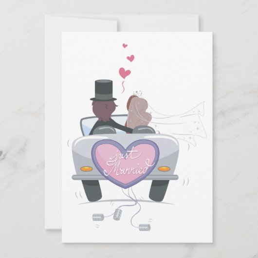 Pas Getrouwd Stel Wegrijdend Kaart (Voorkant)