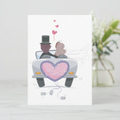 Pas Getrouwd Stel Wegrijdend Kaart (Staand voorkant)