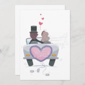 Pas Getrouwd Stel Wegrijdend Kaart (Voorkant / Achterkant)