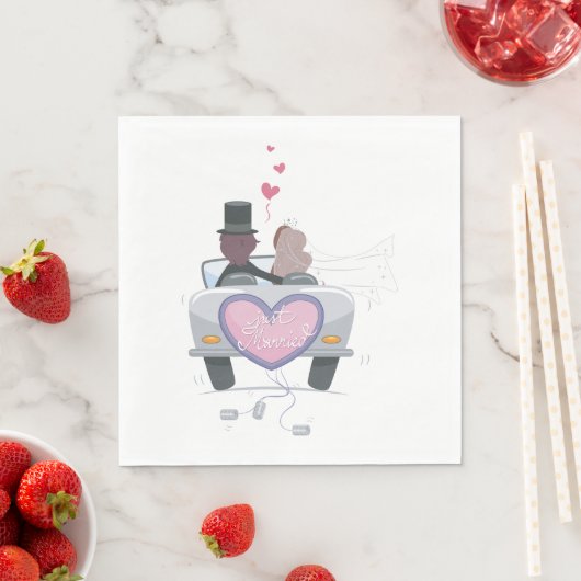 Pas Getrouwd Stel Wegrijdend Servet (Insitu)