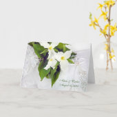 Pas getrouwd-trillium bridal bouquet op kussen kaart (Gele Bloem)