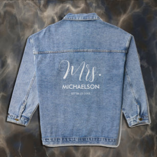 Pas getrouwd Typografie Script Denim Jacket