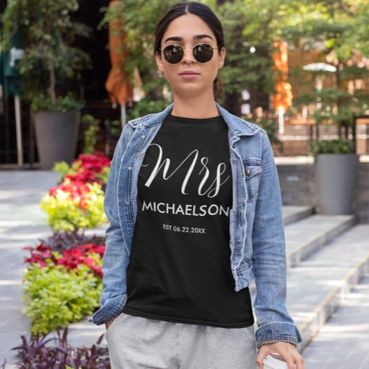 Pas getrouwd Typografie Script T-shirt