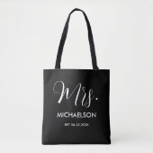 Pas getrouwd Typografie Script Tote Bag (Voorkant)