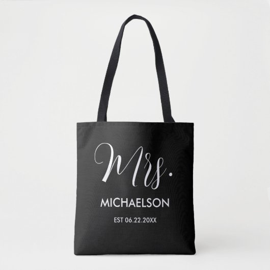Pas getrouwd Typografie Script Tote Bag (Voorkant)