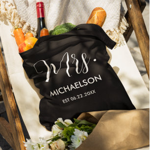 Pas getrouwd Typografie Script Tote Bag