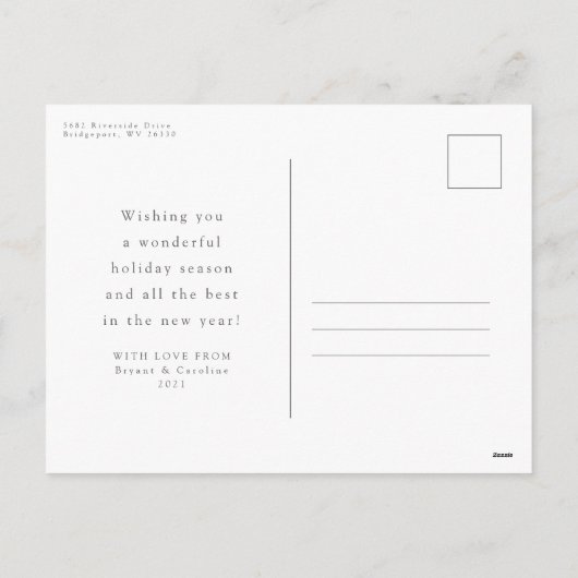 Pas getrouwd vakantie briefkaart (Achterkant)