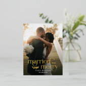 Pas getrouwd vakantie Briefkaart huwelijksdag en v (Staand Voorkant)