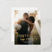 Pas getrouwd vakantie Briefkaart huwelijksdag en v (Voorkant / Achterkant)