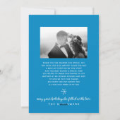 Pas getrouwd vakantie handgetekend | Blauw | 3-Fot Feestdagenkaart (Achterkant)