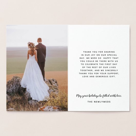 Pas getrouwd Vakantie Vrede Liefde Joy Kusses Lett Folie Kaarten (Binnen)