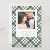 Pas getrouwd Vakantiedagen Fotokaart Merry Script Feestdagenkaart (Achterkant)