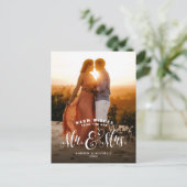 Pas getrouwd vakantiefoto briefkaart (Staand voorkant)