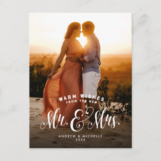 Pas getrouwd vakantiefoto briefkaart (Voorkant)