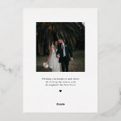 Pas getrouwd voor getrouwde en vrolijke Folie Folie Feestdagenkaart (Achterkant)