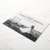 Pas getrouwd voor getrouwde kerstman foto folie feestdagenkaart (Gedraaid)