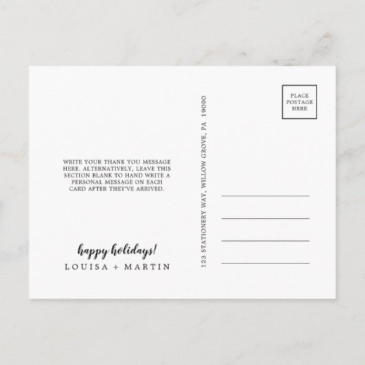 Pas getrouwd voor gevlekte tan met kerstmis bedank feestdagenkaart (Achterkant)