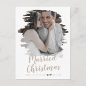 Pas getrouwd voor gevlekte tan met kerstmis bedank feestdagenkaart (Voorkant)