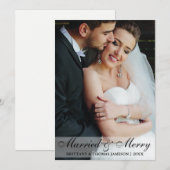 Pas getrouwd voor huwelijk en huwelijk feestdagenkaart (Voorkant / Achterkant)