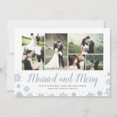 Pas getrouwd voor huwelijk en huwelijk Multi Photo Feestdagenkaart (Voorkant)