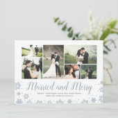 Pas getrouwd voor huwelijk en huwelijk Multi Photo Feestdagenkaart (Staand voorkant)