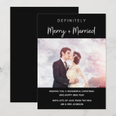 Pas getrouwd voor huwelijksfeestdag en vrolijke fe feestdagenkaart (Voorkant / Achterkant)