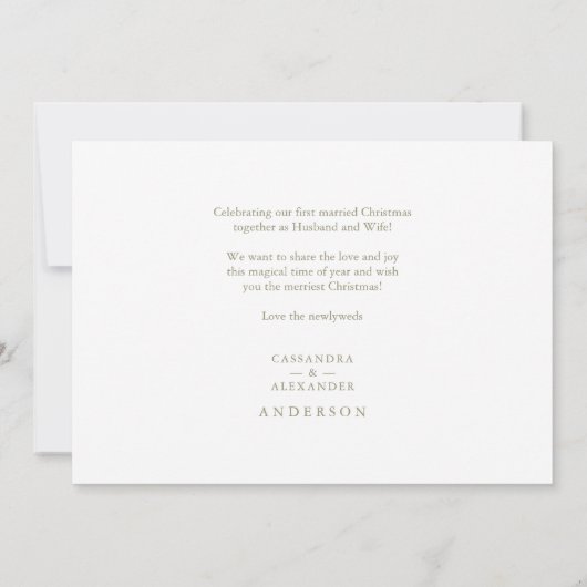 Pas getrouwd voor huwelijksreis en prettige feestd (Achterkant)