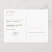 Pas getrouwd voor huwelijksreis en prettige feestd briefkaart (Achterkant)