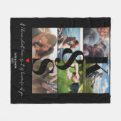 Pas getrouwd voor persoonlijke fotocollage: cadeau fleece deken (Voorkant (Horizontaal))