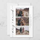 Pas getrouwd vrolijk en getrouwd eerste kerst foto feestdagenkaart (Voorkant)