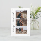 Pas getrouwd vrolijk en getrouwd eerste kerst foto feestdagenkaart (Staand voorkant)