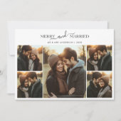 Pas getrouwd Vrolijk & Getrouwd Kerst 5 Foto Feestdagenkaart (Voorkant)